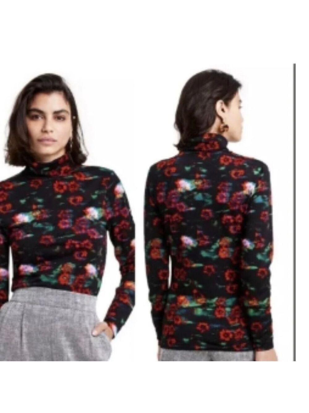 Rachel Comey X Target Long Sleeve Turtleneck  Kodak Red Floral NWT Size XXS